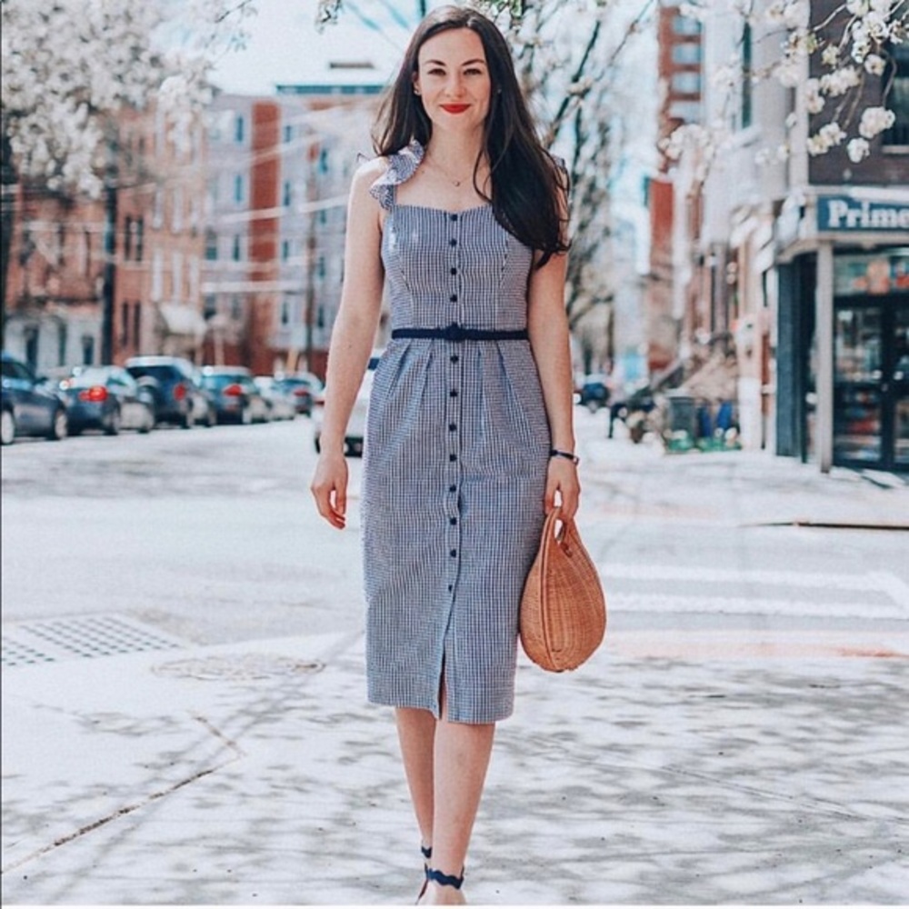 Gal Meets Glam gingham dress with belt